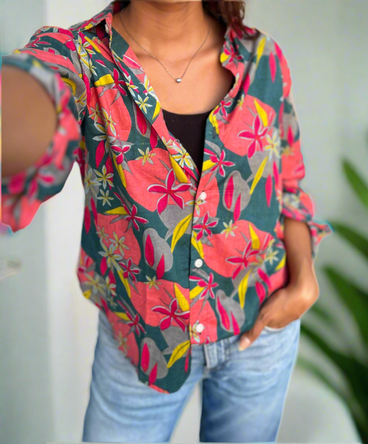 Multi floral cotton shirt