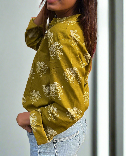 Green Ella Cotton Shirt