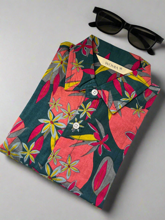 Multi floral cotton shirt